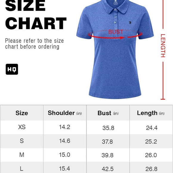 Rdruko Women's Dry Fit Golf Shirts Lightweight Short Sleeve Polo Sports Shirts - Picture 4 of 5